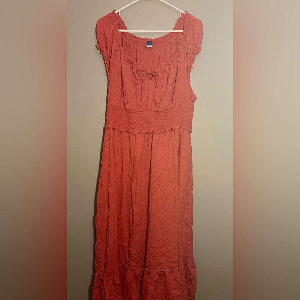 Puff Sleeve Waist Defined Clip Dot Maxi Dress
